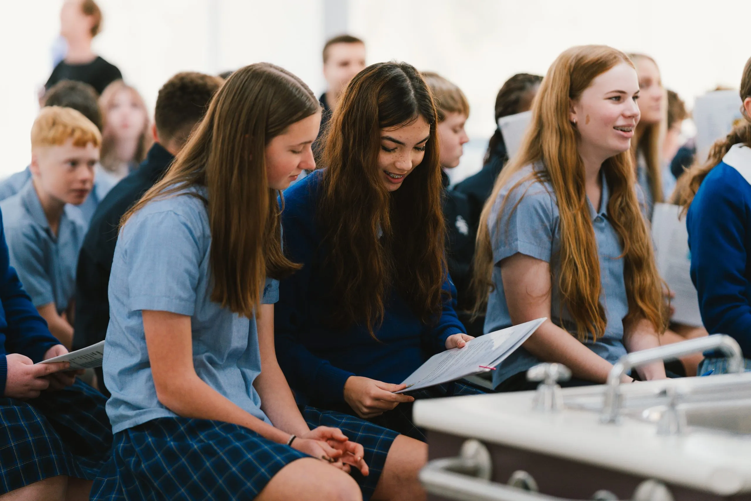 A group of students reading together